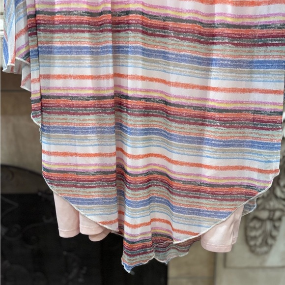 EST. 1946 Multi-Colored Striped Butterfly Sleeve Blouse Shirt Top Size 18/20W - Picture 2 of 14